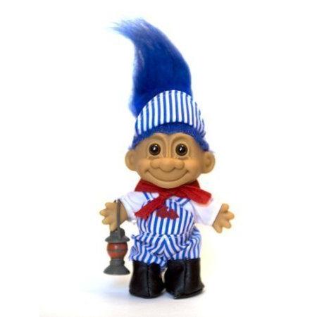 My Lucky Troll Train Conductor Troll Doll (Blue Hair) ドール 人形 フィギュア