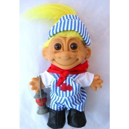 My Lucky Troll Train Conductor Troll Doll (Yellow Hair) ドール 人形 フィギュア