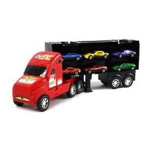 NTX Racing Semi トレーラー 6 Car Mini Toy ダイキャスト Vehicle Play Set, Comes with Semi トレーラ