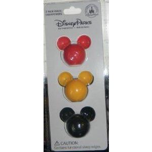 official disney parks exclusive mickey mouse 3 pack pencil sharpeners - so cute フィギュア おもち