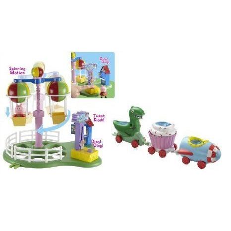 Peppa Pig's Theme Park Train Ride && Peppa Pig's Theme Park Balloon Ride