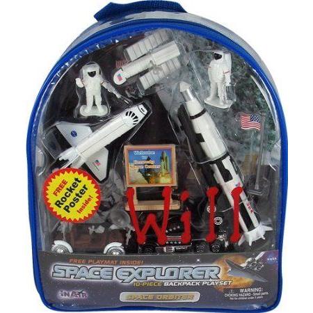 Personalized - Space Explorer Space Shuttle 10 Piece with Backpack ミニカー ミニチュア 模型 プレイ