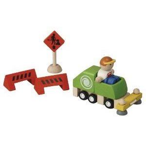 PlanToys (プラントイ) Plan City Street Cleaner Set Vehicle ミニカー 細密画 ひな形 プレイセット自 フィギュア-フィギュア本体-ゲーム、おもちゃ