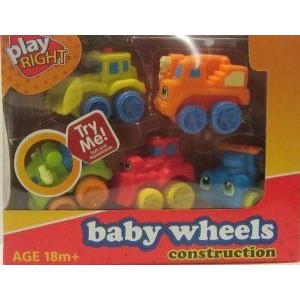 Play Right Baby Wheels Construction ミニカー ミニチュア 模型 プレイセット自動車 ダイキャスト