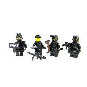 Police SWAT Team - Battle Brick Custom Minifigure 立ちはだかる 手あそび ゲーム、おもちゃ-フィギュア本体