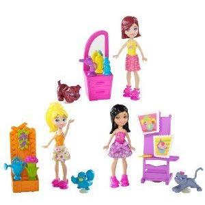Polly Pocket Stick 'n Play Doll - Vanity w/ Mini suction cups (Styles Vary) ドール 人形 フィギュア