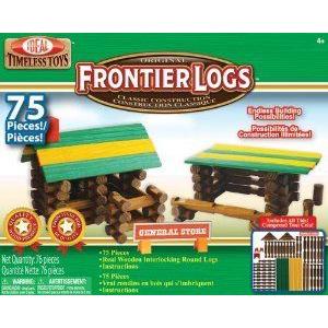 POOF-Slinky 075LBL Ideal Frontier Logs Classic All Wood Construction Set, 75-Pieces 図形 お フィギュア-ゲーム、おもちゃ-フィギュア本体