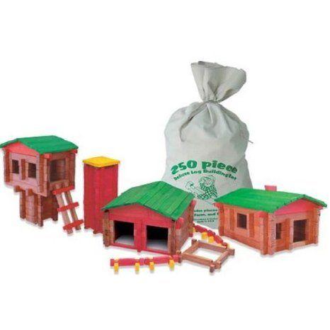Roy Toy Deluxe Set(250 Piece Deluxe Log Building Set) ブロック おもちゃ