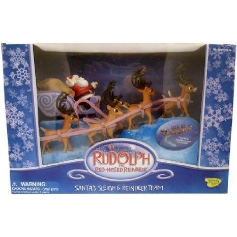 Rudolph the Red-nosed Reindeer アクションフィギュアs Box Set: Santa's Sleigh \u0026 Reindeer Team