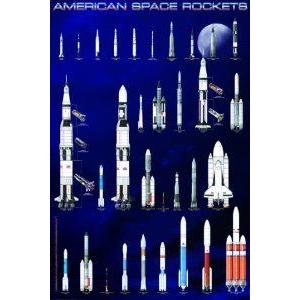 Safari LTD American Space Rockets Laminated Poster フィギュア おもちゃ 人形