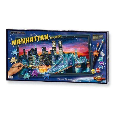 Schipper 9220 369 - Painting by Number, Manhattan at Night, 40x80 cm フィギュア おもちゃ 人形_1
