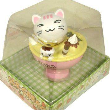 Solar Powered Bobble Head Happy Cat Kitty In The Ice Cream Cup Home Decoration Car Decoration ドー