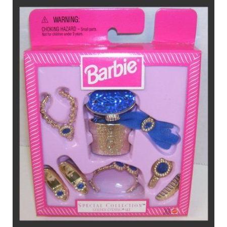 Special Collection Barbie(バービー) Doll Golden Evening Blue \u0026 Silver 10 Piece Accessory Set ドー ゲーム、おもちゃ-フィギュア本体-フィギュア