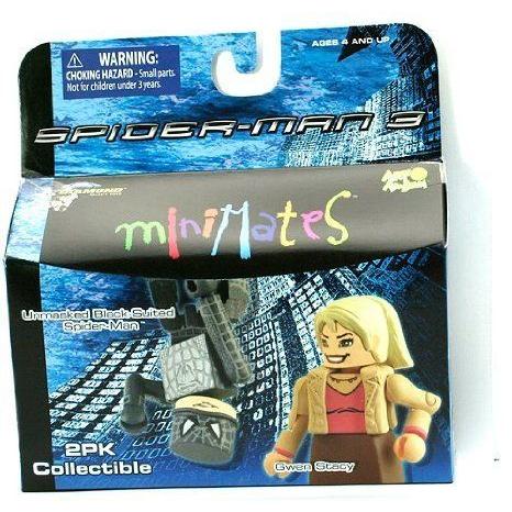 Spider-Man (スパイダーマン) 3 Minimates 2Pk Collectible フィギュアs - Unmasked Black-Suited Spider