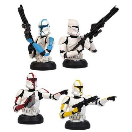 Star Wars (スターウォーズ) : Attack of The Clones Clone Trooper Bust-Ups 4-Pack フィギュア おもち