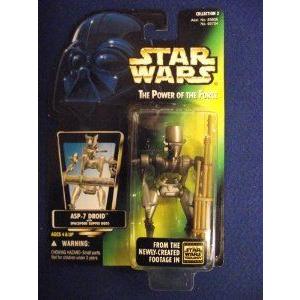 STAR WARS US POWER OF THE FORCE 2 GREEN CARD ASP-7 DROID WITH SPACEPORT SUPPLY RODS フィギュア お
