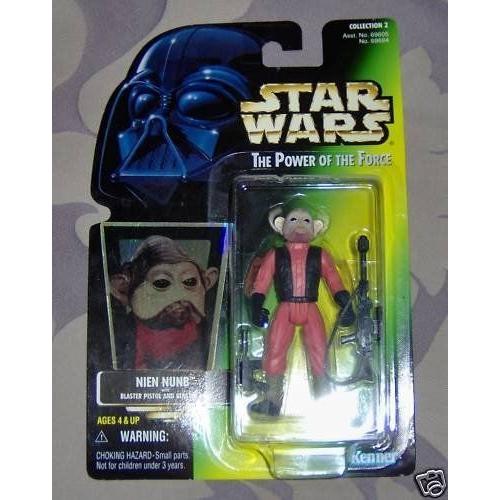 Star Wars スターウォーズ Power of the Force Nien Nunb With Blaster Pistol and Blaster Rifle Hollog