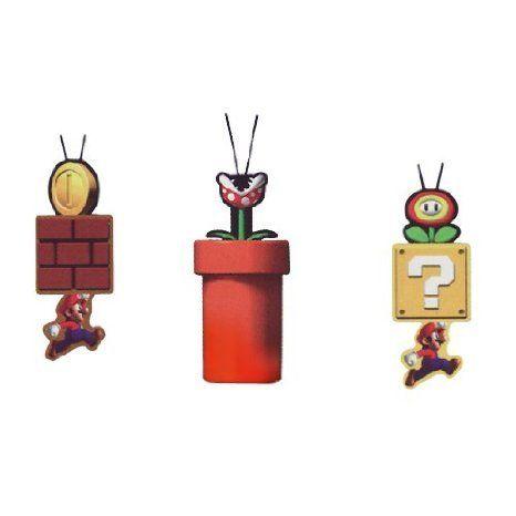 Super Mario (スーパーマリオ) Brother Animated Phone Strap - Coin, Fire Flower and Piranha Plant