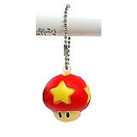 Super Mario (スーパーマリオ) Galaxy Funyu Mini Mascot Key Ring - Star Mushroom
