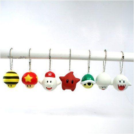 Super Mario (スーパーマリオ) Galaxy Funyu Mini Mascot Key Ring - Star Mushroomの画像