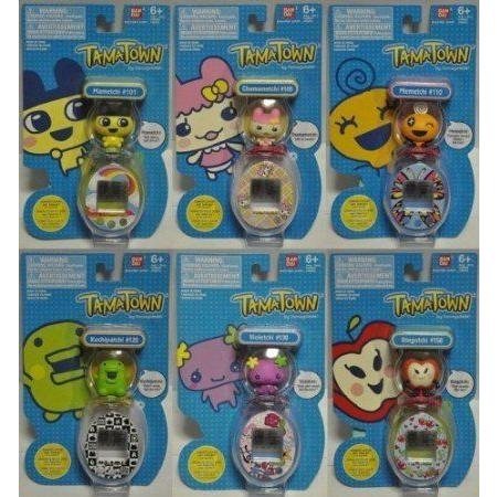 Tamagotchi Tamatown 6 Pcs. Gotchi フィギュア 人形 Charm Set. Mametchi , Kuchipatchi , Chamametchiの画像