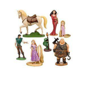 Tangled 7 Piece Figurine Playset Including Rapunzel, Toddler Rapunzel, Flynn Rider, Pascal, Maximu