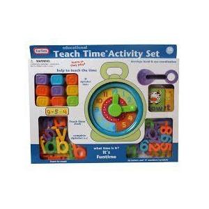 Teach Time Activity Set with Alphabet Clock, Blocks Learning Toy by Funtime 図形 遊び道具 人