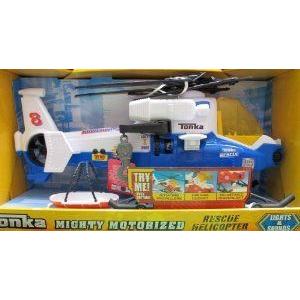 TONKA Mighty MOTORIZED RESCUE HELICOPTER 18 Long (BLUE) w LIGHTS \u0026 SOUNDS, Power WINCH, Rotating P ゲーム、おもちゃ-フィギュア