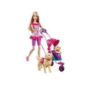 特価イラスト Toy Game Barbie バービー Strollin Pups Playset T7197 With Her New Puppy Riding Along For More 販売卸売 Www Iudy Edu Mx