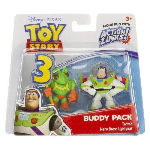 Twitch \u0026 Hero Buzz Lightyear: Toy Story 3 (トイストーリー3) Action Links Mini-フィギュア Buddy Pacの画像