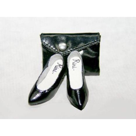 Urban Vita- Black Patent Leatherette Pump w/Clutch Purse for 16 inch Horsman Fashion Doll 18706A