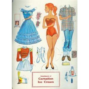 Vintage Collectible 1950's Compliments Of Carnation Ice Cream Advertising Paper Doll ドール 人形
