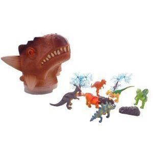 WeGlow International Dinosaur Carry Along Toy Case with 10 Piece Dino Playset