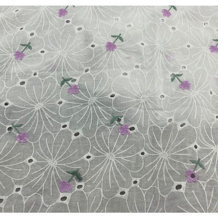 綿レース生地 マスク用生地 綿100% A003 4色 カット 花柄 ダブル刺繍 コットンレース ワークレース130cm*50cm |  | 06