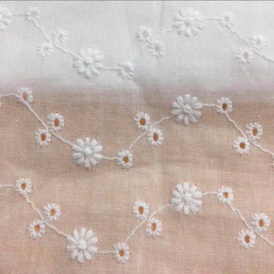 綿レース生地 マスク用生地 綿100% A004 カット 花柄 刺繍 コットンレース ワークレース 130cm*50cm |  | 01