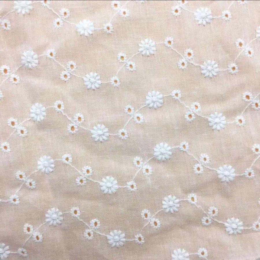 綿レース生地 マスク用生地 綿100% A004 カット 花柄 刺繍 コットンレース ワークレース 130cm*50cm |  | 02