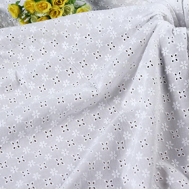 綿レース生地 マスク用生地 綿100% A006 カット 花柄 刺繍 コットンレース ワークレース 130cm*50cm | 