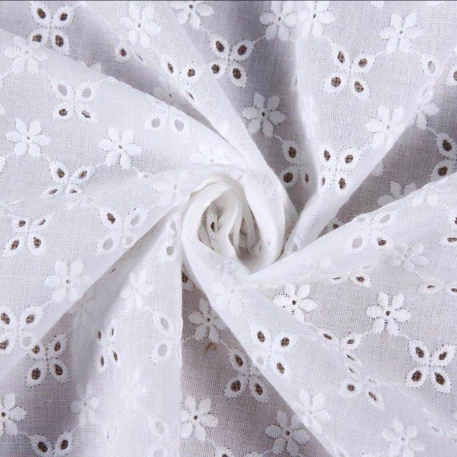 綿レース生地 マスク用生地 綿100% A006 カット 花柄 刺繍 コットンレース ワークレース 130cm*50cm |  | 01