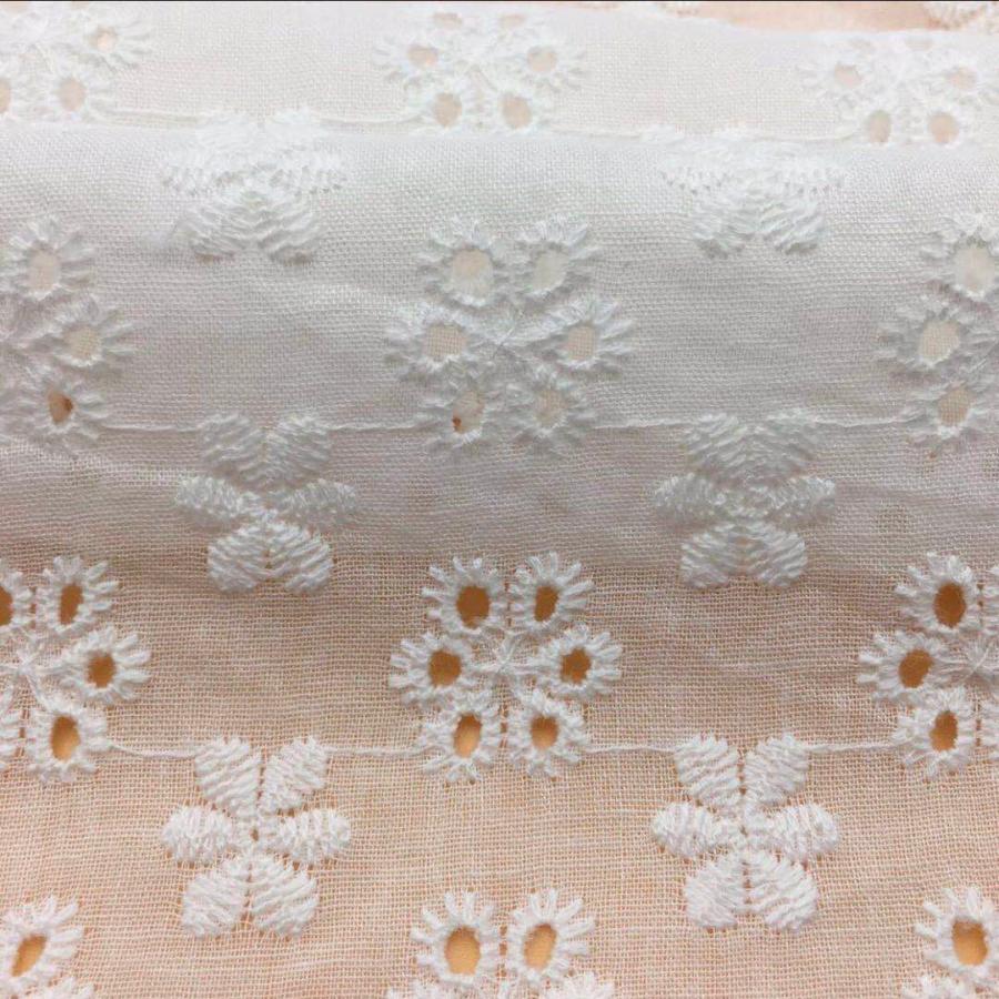 綿レース生地 マスク用生地 綿100% A007 カット 花柄 刺繍 コットンレース ワークレース 130cm*50cm |  | 01