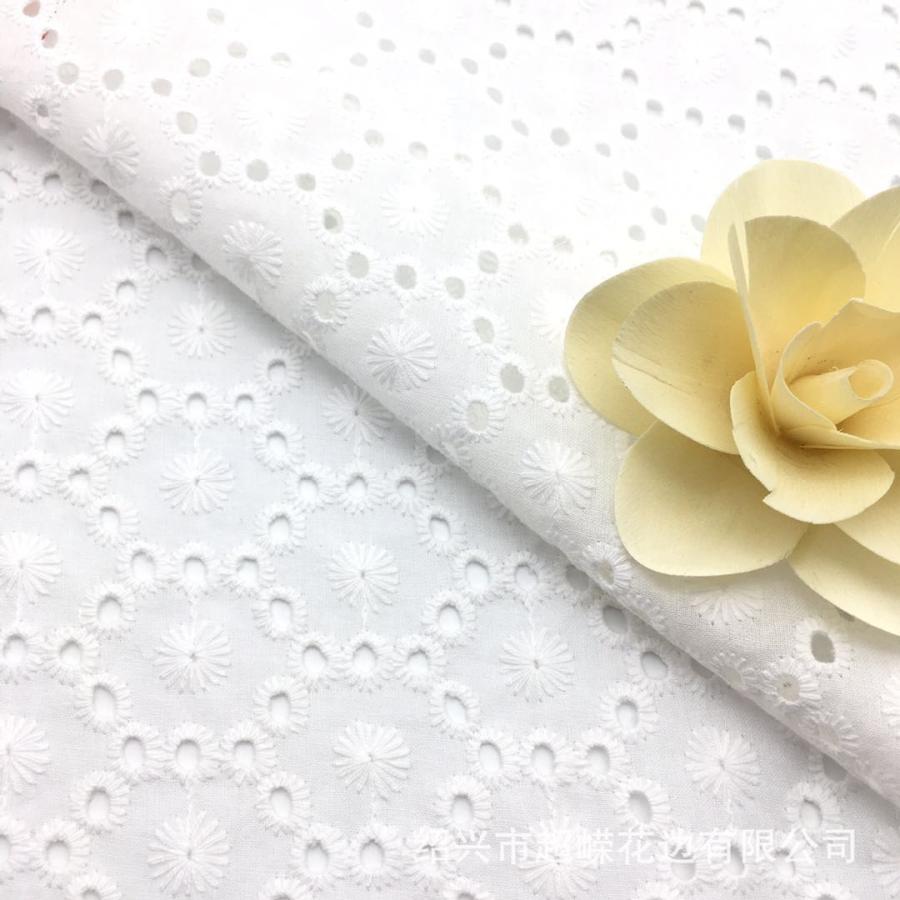 綿レース生地 マスク用生地 綿100% A016 カット 花柄 刺繍 コットン