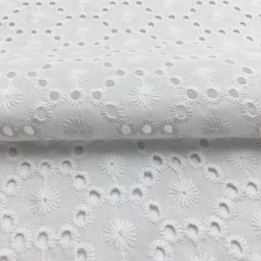 綿レース生地 マスク用生地 綿100% A016 カット 花柄 刺繍 コットン