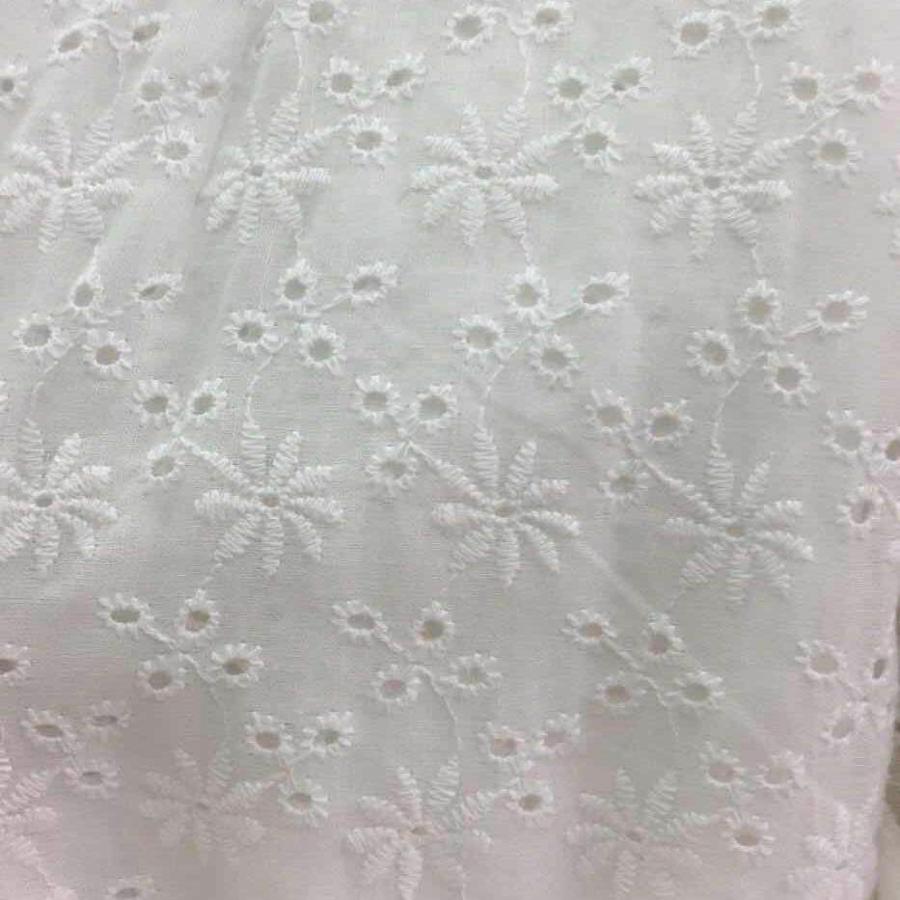 綿レース生地 マスク用生地 綿100% A024 カット 花柄 刺繍