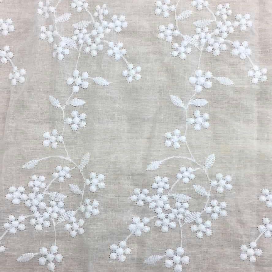 綿レース生地 マスク用生地 綿100% A037 カット 花柄生地 刺繍生地 コットンレース ワークレース 130cm*45cm | 