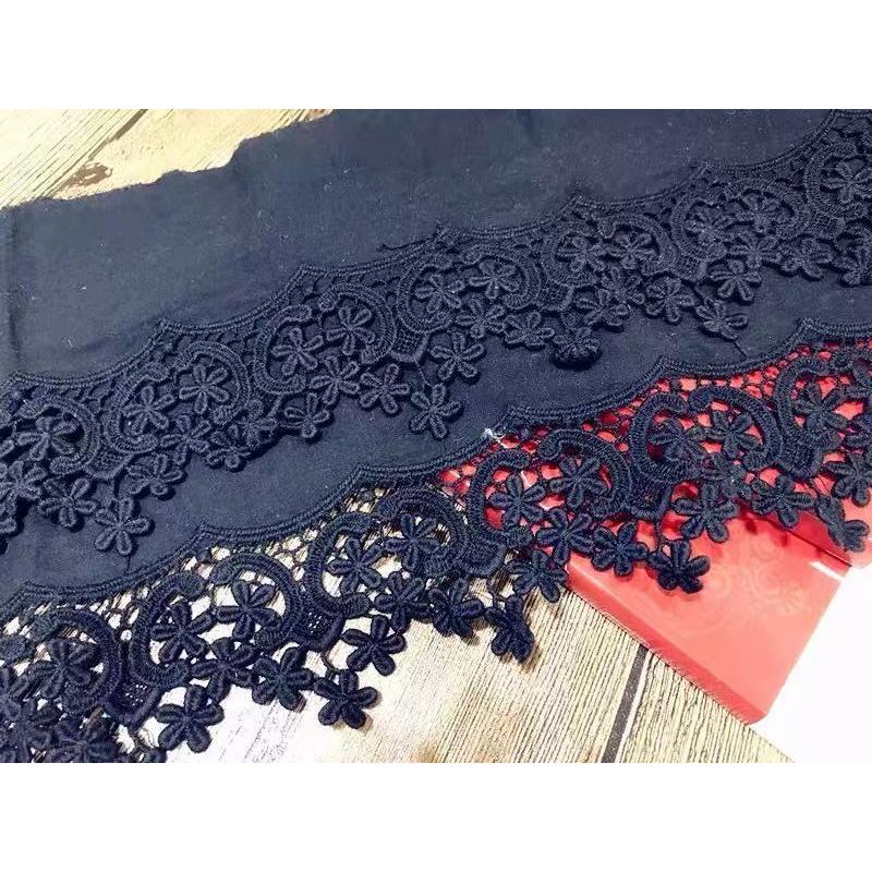 綿レース ブレード DIY 手芸用 縁飾り パイピングテープ チュールレース 花柄 手作り 生地 ハンドメイド 単位90cm B018 |  | 01