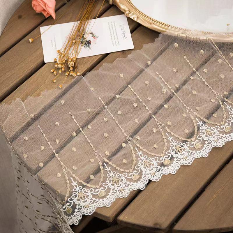 チュールレース DIY 手芸用 縁飾り パイピングテープ レース 花柄 手作り 生地 ハンドメイド 単位4m B090 |  | 01