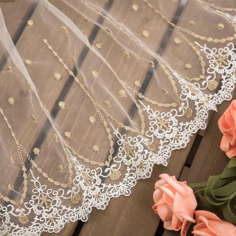 チュールレース DIY 手芸用 縁飾り パイピングテープ レース 花柄 手作り 生地 ハンドメイド 単位4m B090 |  | 04