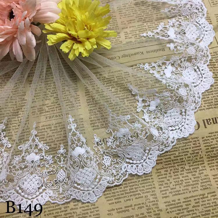 チュールレース DIY 手芸用 縁飾り パイピングテープ レース 花柄 手作り 生地 ハンドメイド 単位4m B149 | 