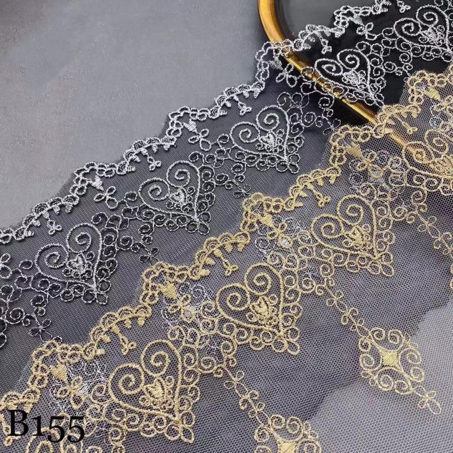 チュールレース DIY 手芸用 縁飾り パイピングテープ レース 花柄 手作り 生地 ハンドメイド 単位4m B155 | 