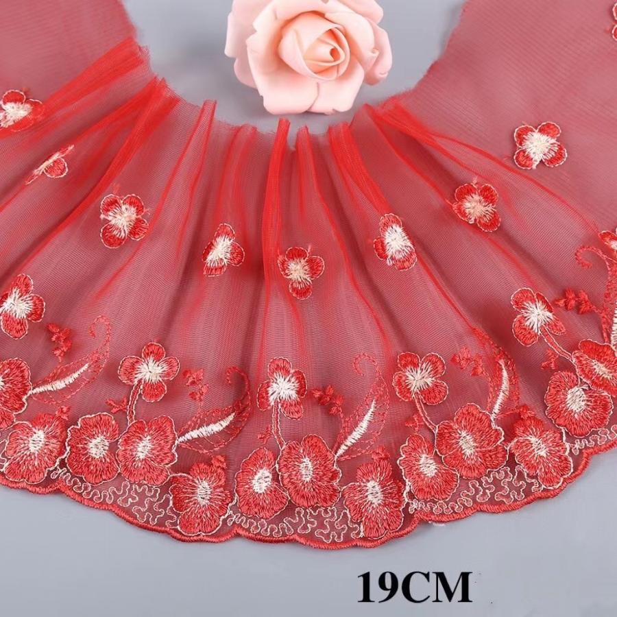 チュール チュールリボン リボン 幅広 手芸用 レース生地 刺繍 パイピングテープ 花柄 手作り ハンドメイド diy 幅約20cm 単位4m B262 |  | 02