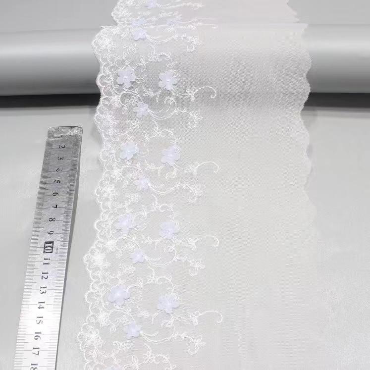 チュール チュールリボン リボン 幅広 手芸用 レース生地 刺繍 レーステープ パイピングテープ 花柄 手作り ハンドメイド diy 幅約15cm 単位4m B284 |  | 03